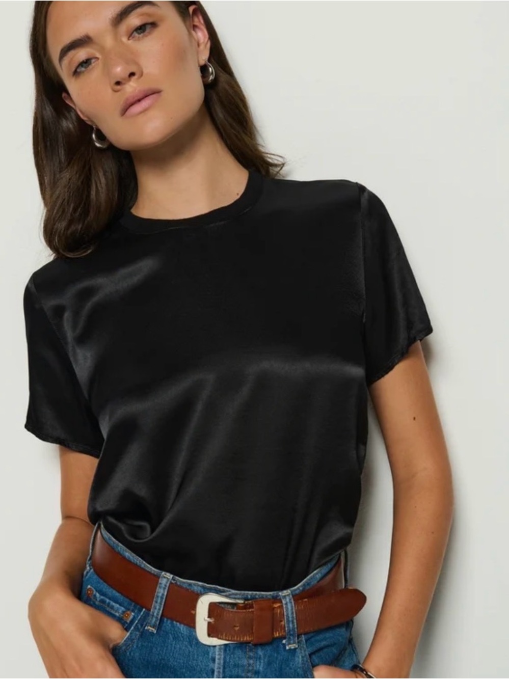 Nation LTD Blue Marie Top - Small - Crewneck Short Sleeve Tee